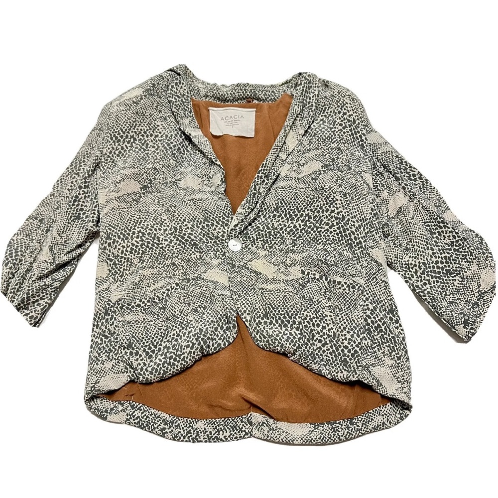 Acacia Snake Print Blazer Silk Blend